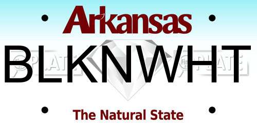 BLKNWHT Arkansas License Plate