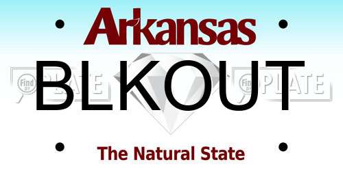 BLKOUT Arkansas License Plate