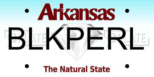 BLKPERL Arkansas License Plate