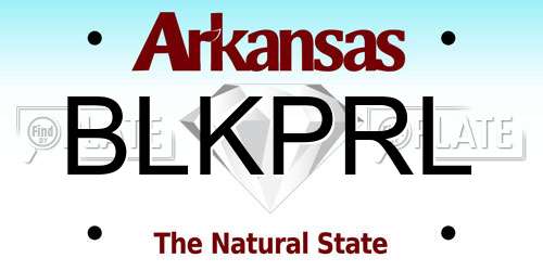 BLKPRL Arkansas License Plate