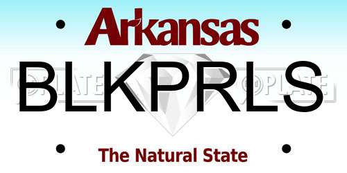 BLKPRLS Arkansas License Plate