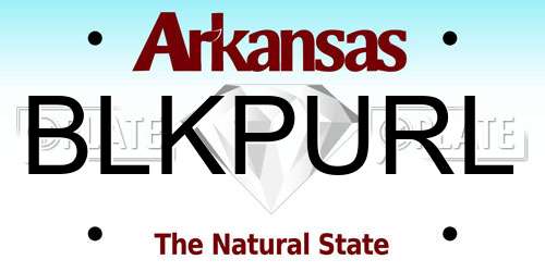 BLKPURL Arkansas License Plate