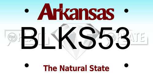 BLKS53 Arkansas License Plate