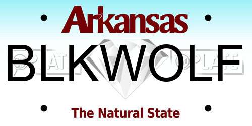BLKWOLF Arkansas License Plate