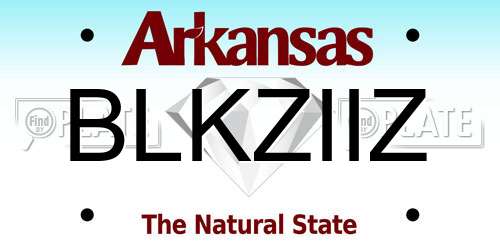 BLKZIIZ Arkansas License Plate