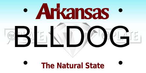 BLLDOG Arkansas License Plate
