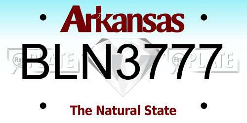 BLN3777 Arkansas License Plate