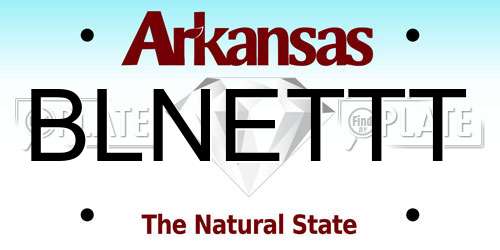 BLNETTT Arkansas License Plate