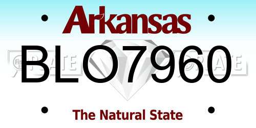 BLO7960 Arkansas License Plate