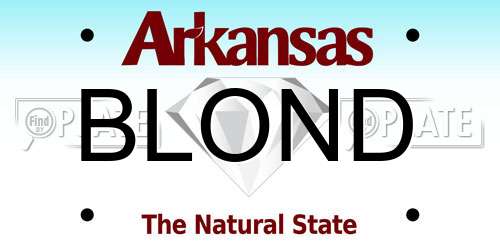 BLOND Arkansas License Plate