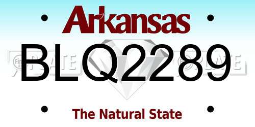 BLQ2289 Arkansas License Plate