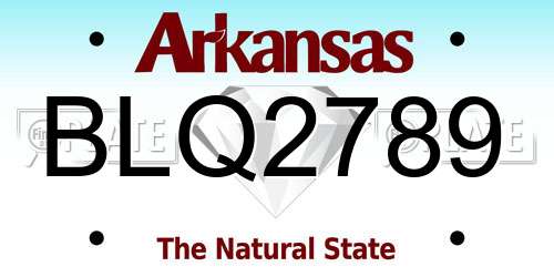 BLQ2789 Arkansas License Plate