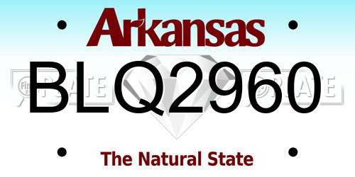 BLQ2960 Arkansas License Plate