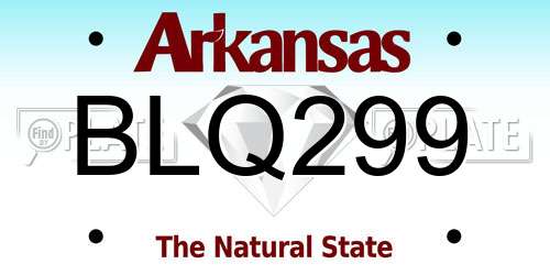 BLQ299 Arkansas License Plate