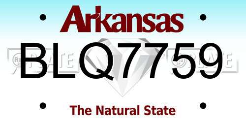 BLQ7759 Arkansas License Plate