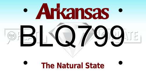 BLQ799 Arkansas License Plate