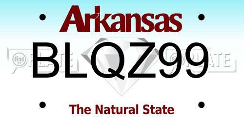 BLQZ99 Arkansas License Plate