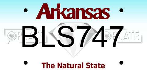 BLS747 Arkansas License Plate