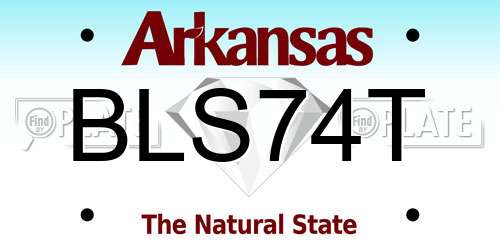 BLS74T Arkansas License Plate
