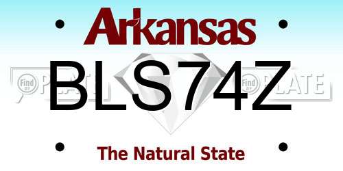 BLS74Z Arkansas License Plate