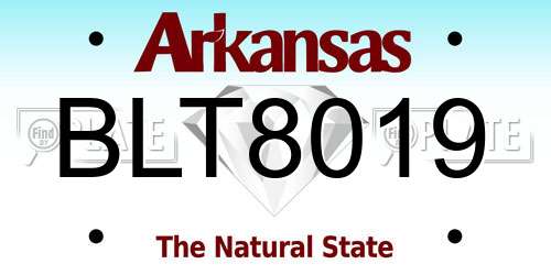BLT8019 Arkansas License Plate