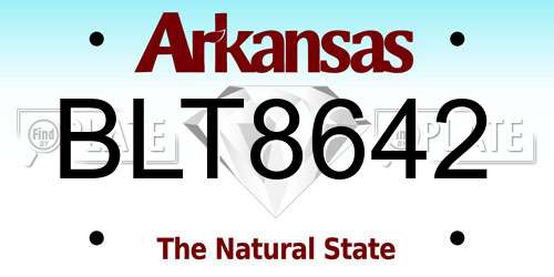 BLT8642 Arkansas License Plate