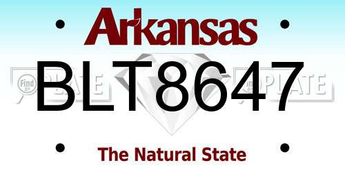 BLT8647 Arkansas License Plate