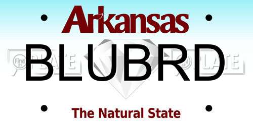 BLUBRD Arkansas License Plate