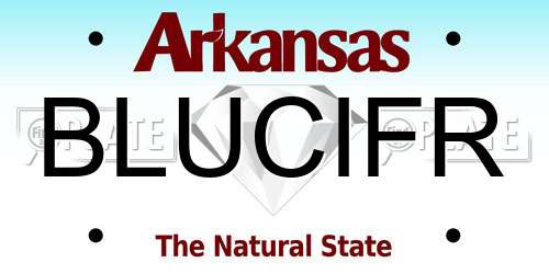 BLUCIFR Arkansas License Plate