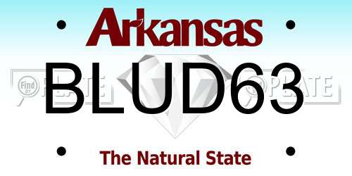 BLUD63 Arkansas License Plate