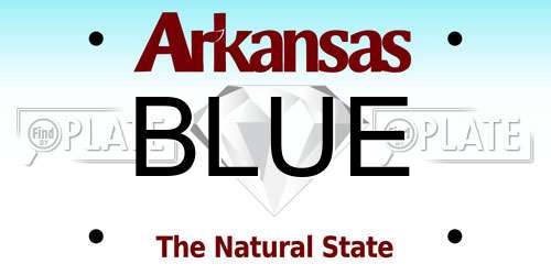 BLUE Arkansas License Plate