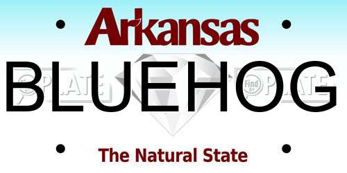 BLUEHOG Arkansas License Plate