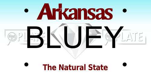 BLUEY Arkansas License Plate