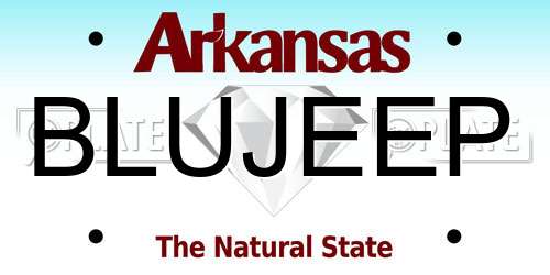 BLUJEEP Arkansas License Plate