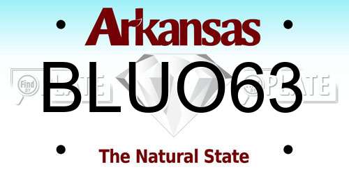 BLUO63 Arkansas License Plate