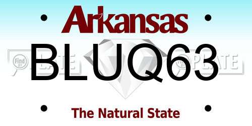 BLUQ63 Arkansas License Plate