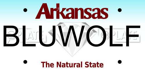 BLUWOLF Arkansas License Plate