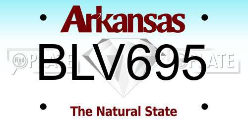 BLV695 Arkansas License Plate