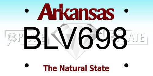 BLV698 Arkansas License Plate
