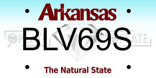 BLV69S Arkansas License Plate