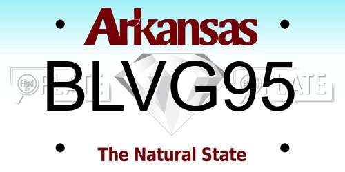 BLVG95 Arkansas License Plate