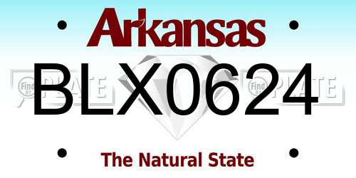 BLX0624 Arkansas License Plate
