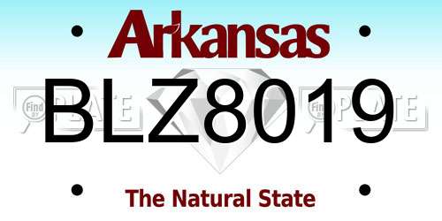 BLZ8019 Arkansas License Plate