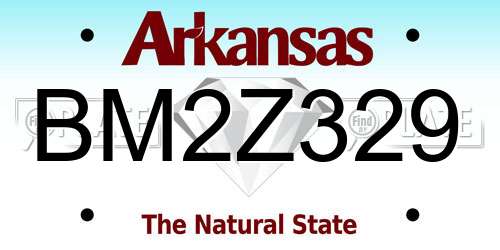 BM2Z329 Arkansas License Plate