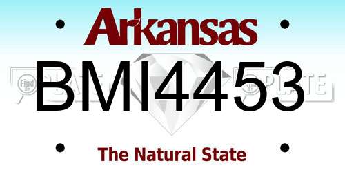 BMI4453 Arkansas License Plate