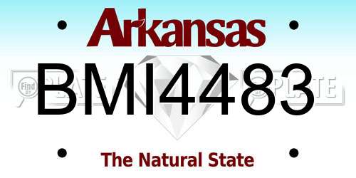 BMI4483 Arkansas License Plate