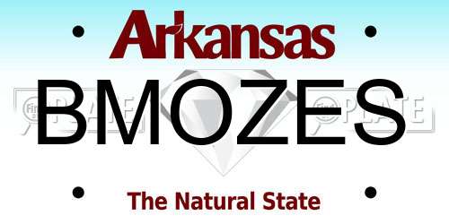 BMOZES Arkansas License Plate