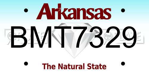 BMT7329 Arkansas License Plate