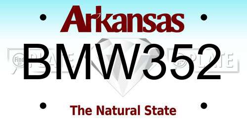 BMW352 Arkansas License Plate