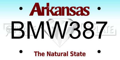 BMW387 Arkansas License Plate
